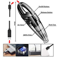Carica l'immagine nel visualizzatore di Gallery, URAQT Aspirabriciole Senza Fili, Aspirapolvere Portatile Potente 12V 120W... - Ilgrandebazar
