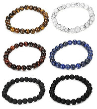 Carica l'immagine nel visualizzatore di Gallery, BESTEEL Gioielli 6PCS Pietra Naturale Bracciali per Uomo Donna Braccialetto... - Ilgrandebazar