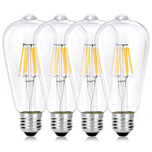 Carica l'immagine nel visualizzatore di Gallery, Wedna 6W LED Filamento E27 Edison Lampadina, Bianco caldo 2700K, 6w 2700k - Ilgrandebazar