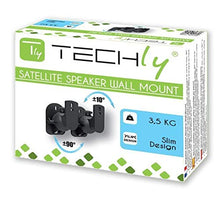 Carica l'immagine nel visualizzatore di Gallery, Techly 309692 Coppia Staffe Speakers a Parete Universali Regolabili Nero