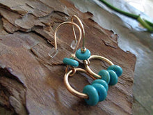 Carica l'immagine nel visualizzatore di Gallery, ✿ ANELLO PICCOLO IN ORO E PIETRO TURCHESE PIETRE RONDELLE - ORECCHINI ✿...