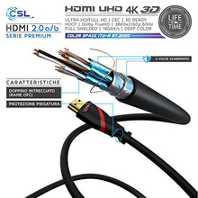 Carica l'immagine nel visualizzatore di Gallery, CSL - 10m Cavo HDMI 4k 60Hz HDR - 2.0 a b - 4K 3D UHD 1080p R Nero