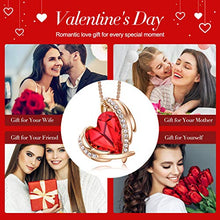 Carica l'immagine nel visualizzatore di Gallery, CDE Collana da Donna Cuore Cristalli con Scatolina per Gioielli Rosso-dorato - Ilgrandebazar