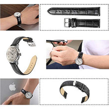 Carica l'immagine nel visualizzatore di Gallery, Cinturino Per Orologio Da Polso Uomo Donna Di Pelle Cachi 22mm, Black - Ilgrandebazar