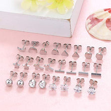 Carica l'immagine nel visualizzatore di Gallery, Sailimue12 Pairs Orecchini in Acciaio Inossidabile Set per Donna Tono Argento