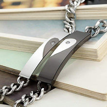 Carica l'immagine nel visualizzatore di Gallery, Flongo Coppia Bracciali Braccialetto Lui &amp; Lei,"Ti ho nel cuore", Acciaio Set - Ilgrandebazar