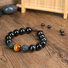 Carica l'immagine nel visualizzatore di Gallery, COAI Bracciale Uomo in Ossidiana e Occhio di Tigre Di Marrone