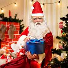 Carica l'immagine nel visualizzatore di Gallery, MUOIVG Maschera Babbo Natale, Natale Babbo Maschera Latex Santa Claus, Christmas barba Rosso Cappello for Xmas Costume, Masquerade, Cosplay, Babbo Natale Maschera Uomo per Adulti