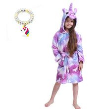 Carica l'immagine nel visualizzatore di Gallery, EuHigh - Accappatoio morbido con cappuccio, motivo: unicorno, unisex Pigiama... - Ilgrandebazar