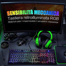 Carica l'immagine nel visualizzatore di Gallery, EZONTEQ Tastiera Meccanica Gaming RGB PC, Semi-meccanica