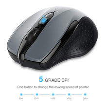 Carica l'immagine nel visualizzatore di Gallery, TECKNET PRO Mouse Senza Fili, 2600DPI, Durata delle batterie di 24 Grigio - Ilgrandebazar