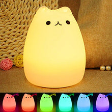 Carica l'immagine nel visualizzatore di Gallery, Luce Notturna LED, ikalula molle variopinta del silicone gatto di notte...