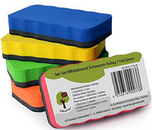 Carica l'immagine nel visualizzatore di Gallery, OfficeTree Set 5 Cancellino Lavagna Magnetica Bianca - 5 colori - Cancellino... - Ilgrandebazar