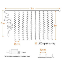 Carica l'immagine nel visualizzatore di Gallery, Tenda Luminosa, Hezbjiti Luce Stringa 600 Leds &amp; Adattatore Spina Uk-eu