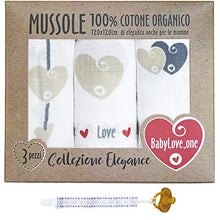 Carica l'immagine nel visualizzatore di Gallery, Mussole Neonato In Cotone Morbido ed Organico per Bimbi E Bebè. Ideali Come...