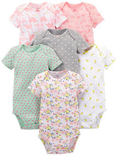 Carica l'immagine nel visualizzatore di Gallery, Simple Joys by Carter's - Body a maniche corte da bambina, confezione 6