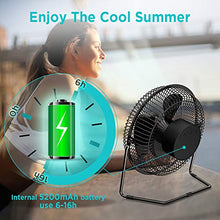 Carica l'immagine nel visualizzatore di Gallery, EasyAcc Ventilatore USB, 8 Pollici 8 Con batteria, Nero