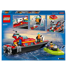 Carica l'immagine nel visualizzatore di Gallery, LEGO CITY 60373 La barca di salvataggio dei pompieri, giocattolo galleggiante, jetpack e minifigurine