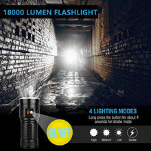 Carica l'immagine nel visualizzatore di Gallery, Torcia a 18000 lumen LED ricaricabile, 18x XML-T6 a più luminosa...