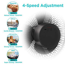 Carica l'immagine nel visualizzatore di Gallery, EasyAcc Ventilatore USB, 8 Pollici 8 Con batteria, Nero