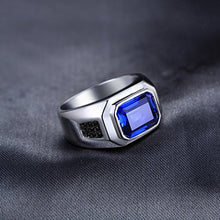 Carica l'immagine nel visualizzatore di Gallery, JewelryPalace Uomo 4.3ct Sintetico Blu Zaffiro Naturale Nero Spinello... - Ilgrandebazar