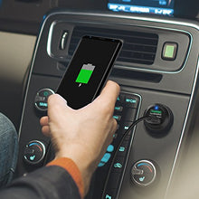 Carica l'immagine nel visualizzatore di Gallery, RAVPower Caricatore Adattatore Doppio per Auto USB 40W 3A Quick Charge Nero