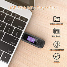 Carica l'immagine nel visualizzatore di Gallery, AGPTEK - Lettore MP3 Bluetooth, 16 GB, con funzione orologio USB Noir U3