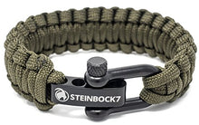 Carica l'immagine nel visualizzatore di Gallery, Steinbock7, braccialetto paracord regolabile con chiusura 23 cm, Army-Green