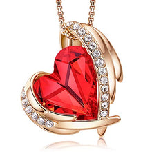 Carica l'immagine nel visualizzatore di Gallery, CDE Collana da Donna Cuore Cristalli con Scatolina per Gioielli Rosso-dorato - Ilgrandebazar