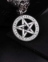 Carica l'immagine nel visualizzatore di Gallery, VASSAGO Wicca Norse Viking Rune Ciondolo pentacolo Pentagram frumento Catena... - Ilgrandebazar