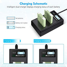 Carica l'immagine nel visualizzatore di Gallery, Powerextra - 2 batterie di ricambio NB-6L e doppio kit ricarica LCD per...