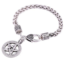 Carica l'immagine nel visualizzatore di Gallery, VASSAGO Wicca Norse Viking Rune Ciondolo pentacolo Pentagram frumento Catena... - Ilgrandebazar