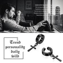 Carica l'immagine nel visualizzatore di Gallery, JewelryWe Gioielli Orecchini da Uomo Donna Unisex Senza Buco in Acciaio Nero - Ilgrandebazar