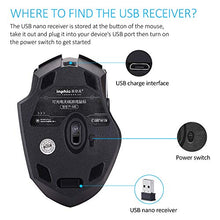 Carica l'immagine nel visualizzatore di Gallery, INPHIC Mouse Wireless Ricaricabile, ergonomico Senza Placcatura nera