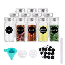 Carica l'immagine nel visualizzatore di Gallery, Gifort Barattoli Portaspezie Vetro, 12PCS Vasetti Vetro Spezie 120ml con...