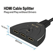 Carica l'immagine nel visualizzatore di Gallery, HDMI Switch 4K, GANA 3 In 1 Uscita Splitter Commutatore Supporta...