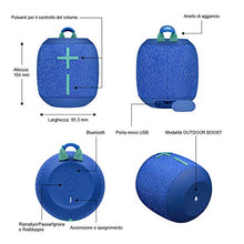 Carica l'immagine nel visualizzatore di Gallery, Ultimate Ears Wonderboom 2 Altoparlanti Bluetooth Wireless Portatili, Blu