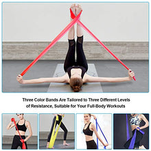 Carica l'immagine nel visualizzatore di Gallery, OMERIL Bande Elastiche Fitness (3 Pezzi), 2 m/ 1,5 m Fasce con 3...