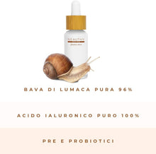 Carica l'immagine nel visualizzatore di Gallery, Siero Acido Ialuronico Puro e Bava di Lumaca Antirughe per Donna e Uomo Idratante Rigenerante con Collagene Contro Acne Cicatrici Macchie Pelle Made in Italy Neauthy 30ml