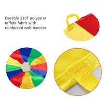 Carica l'immagine nel visualizzatore di Gallery, Paracadute Ludico Arcobaleno da Gioco Diametro Set Festa per Bambini 'con 12 Manici 350 cm