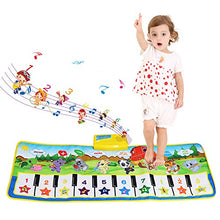 Carica l'immagine nel visualizzatore di Gallery, Tappeto Musicale Bambini, BelleStyle Bambino Piano Playmat Strumento Blu