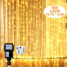 Carica l'immagine nel visualizzatore di Gallery, Tenda Luminosa, Hezbjiti Luce Stringa 600 Leds &amp; Adattatore Spina Uk-eu