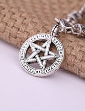 Carica l'immagine nel visualizzatore di Gallery, VASSAGO Wicca Norse Viking Rune Ciondolo pentacolo Pentagram frumento Catena... - Ilgrandebazar