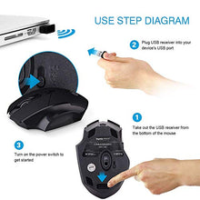 Carica l'immagine nel visualizzatore di Gallery, INPHIC Mouse Wireless Ricaricabile, ergonomico Senza Placcatura nera
