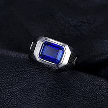Carica l'immagine nel visualizzatore di Gallery, JewelryPalace Uomo 4.3ct Sintetico Blu Zaffiro Naturale Nero Spinello... - Ilgrandebazar