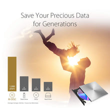 Carica l'immagine nel visualizzatore di Gallery, Asus Masterizzatore Esterno ZenDrive U9M TYPE C, Ultra Slim 8x, Argento - Ilgrandebazar