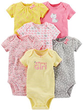 Carica l'immagine nel visualizzatore di Gallery, Simple Joys by Carter's - Body a maniche corte da bambina, confezione 6
