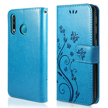 Carica l'immagine nel visualizzatore di Gallery, AROYI Cover Huawei P30 Lite, Retro Design Flip Caso in PU Pelle Premium Bleu - Ilgrandebazar
