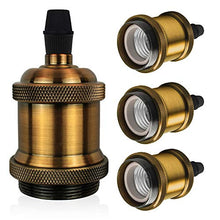 Carica l'immagine nel visualizzatore di Gallery, DiCUNO E27 Vintage Portalampada, Edison retro lampada a 4P, Brass
