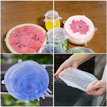 Carica l'immagine nel visualizzatore di Gallery, FAPPEN Coperchio Silicone, Coperchi in Silicone Estensibile Trasparente+blu